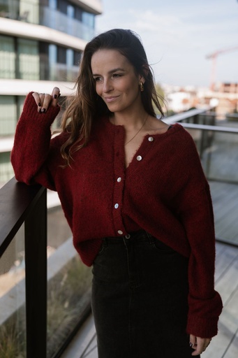 Merlot Cardigan Burgundy