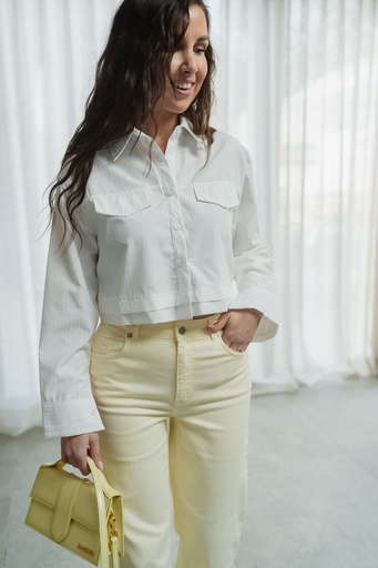 Anke Cropped Shirt White